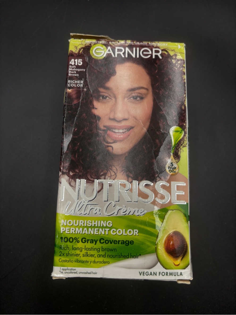 Garnier Nutrisse Nourishing Hair Color Creme Kit 415 Soft Mahogany Dark Brown